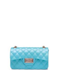 Quilted Matte Jelly Small Crossbody 7047 GREEN